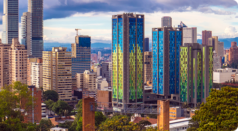Panorámica de ciudad en Colombia